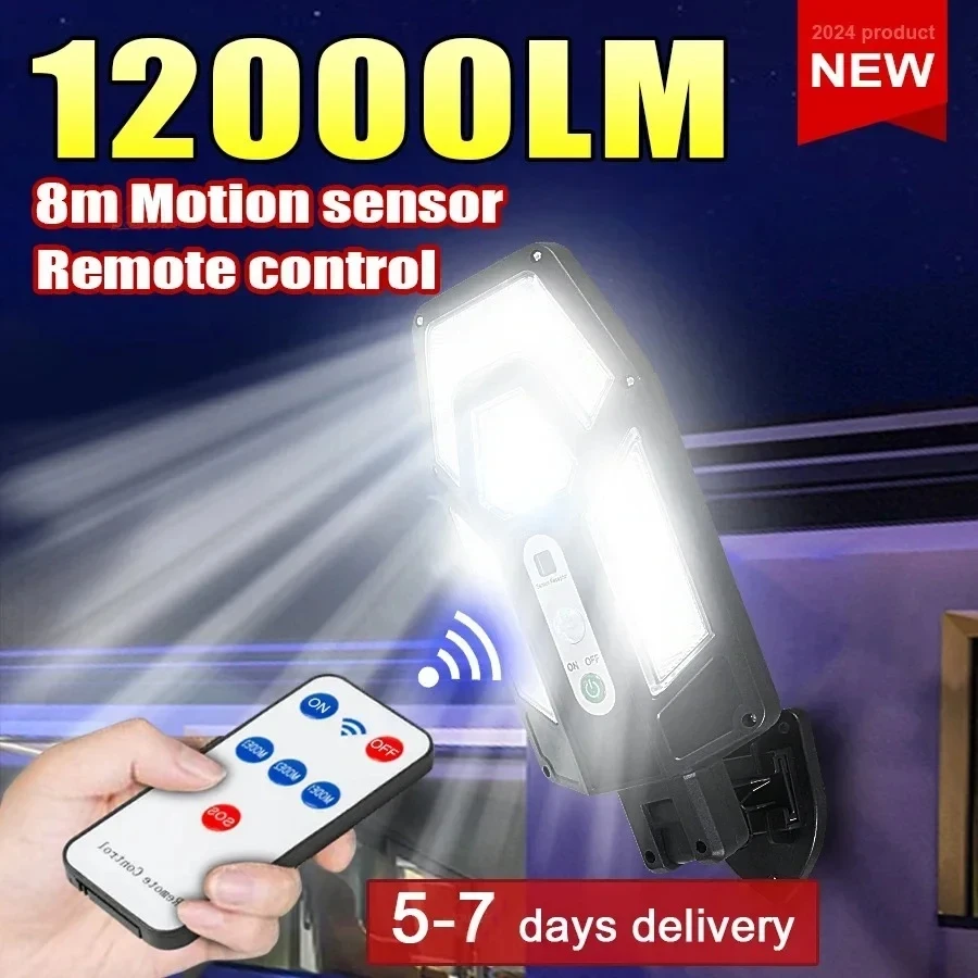 Outdoor Lighting Brands - 12000LM Güçlü Güneş Enerjili Duvar Lambası,