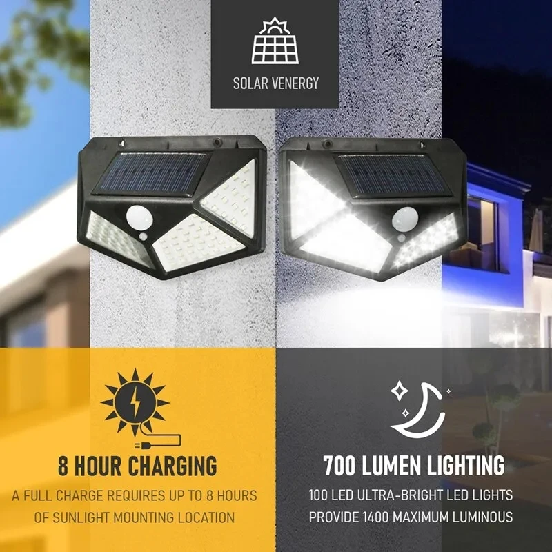 Outdoor Lighting Ground - 100Led Çok Fonksiyonlu Güneş Lambası Açık