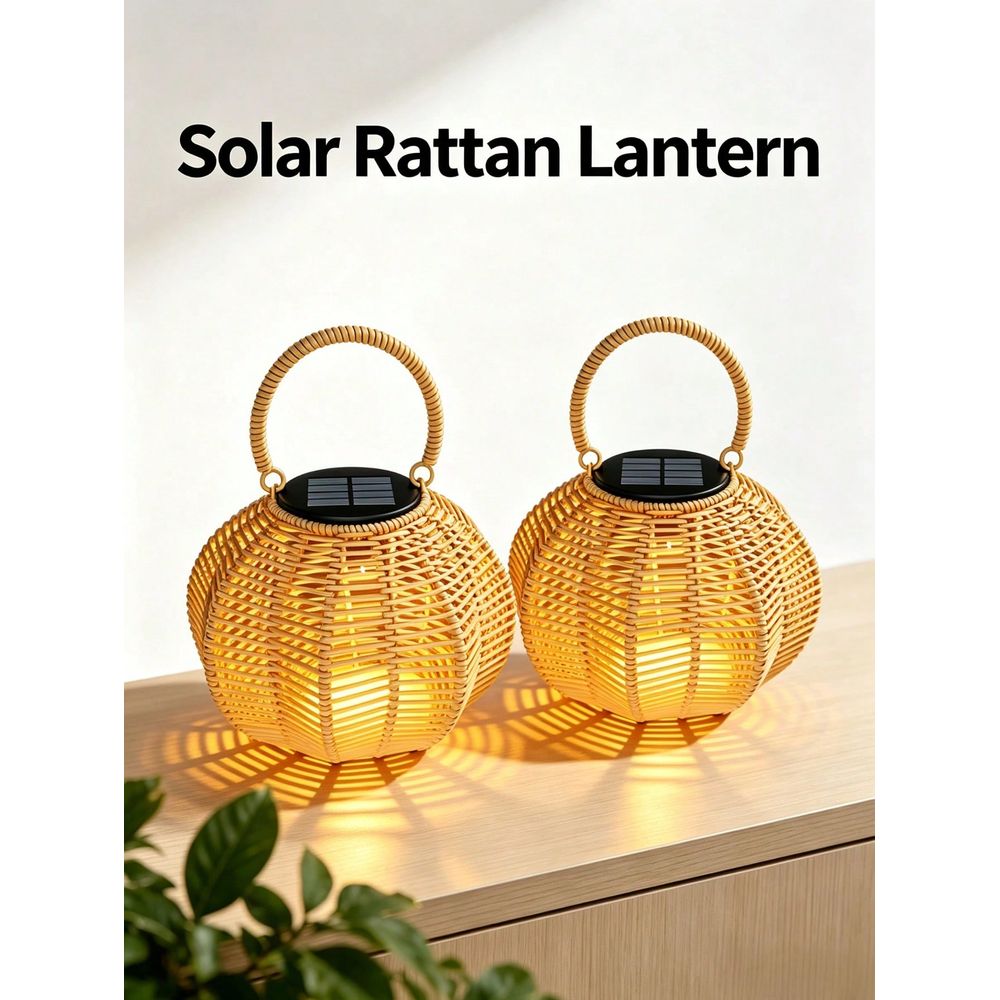 Lighting Wedding Outdoor - Ev Dekorasyonu İçin Rattan Güneş Enerjili