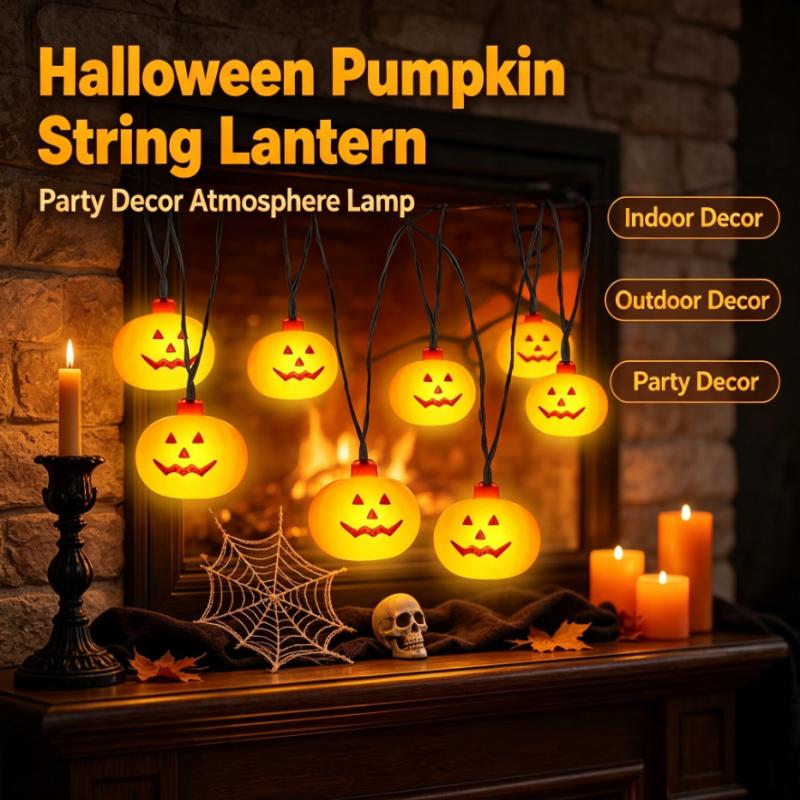Outdoor Lighting Lanterns - Pille Çalışan Cadılar Bayramı Balkabağı Işık